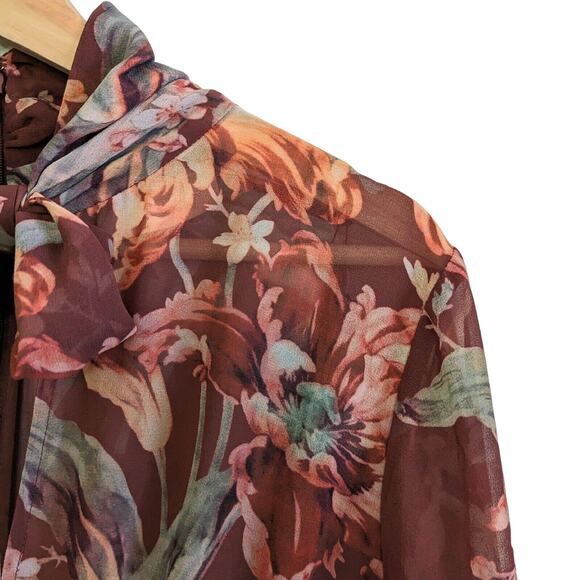 Keepsake The Label Unravel Midi Dress in Chocolate Lily Floral, Size 8 - Picture 5 of 13